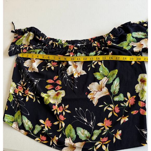 Jacqueline de Yong by Only Blouse Top Women US Small Floral Black Whimsigoth - Picture 4 of 9